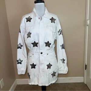 Buddy Love & Raelynn NWT Women's White Denim Cowgirl Western Rodeo Dress. Size M